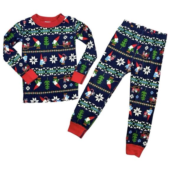 Hanna Andersson Other - Hanna Andersson Kids Holiday Long John Pajama Set Size US 4 Blue Gnome Sweet